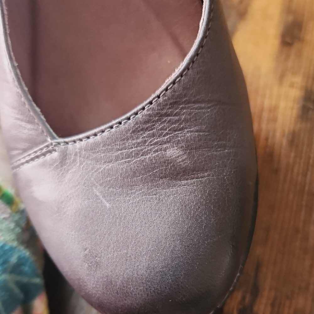 DANSKO | Gray Leather Roxanne Mary Jane Wedge Pumps Clogs Heels Shoes | 6.5 - Picture 11 of 12